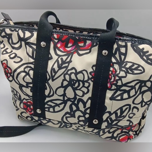Coach Vintage Poppy Graffiti Floral SatinTote EUC 2011 no callouts original$358 - Picture 1 of 12